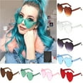 thumbnail image 2 of Penkiiy Heart Shaped Sunglasses Candy Color Rimless Fun Heart Glasses for Women Party Favors Red, 2 of 3