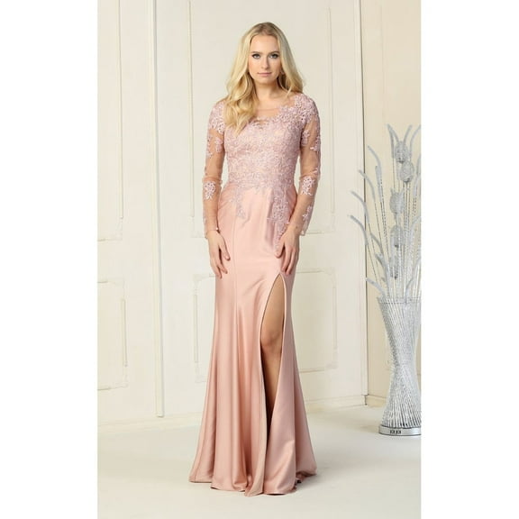 Juniors Womens Evening Gown Long Sleeve