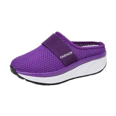 

Women s Platform Sandals Casual Summer Slide Sandals #165 Purple