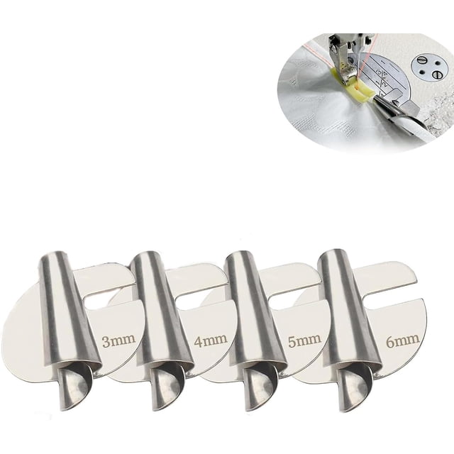 Juego de prensatelas para dobladillo enrollado de costura universal, prensatelas para máquina de coser, prensatelas para dobladillo enrollado de 3-10 mm, guía de costura de costura, 4 piezas de 3-6 mm