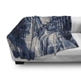 thumbnail image 3 of United States Soft Flannel Fleece Throw Blanket, Double Exposure Image of of Liberty with New York Buildings, Cozy Plush for Indoor and Outdoor Use, 50" x 70", Dark Blue Purplegrey, by Ambesonne, 3 of 6