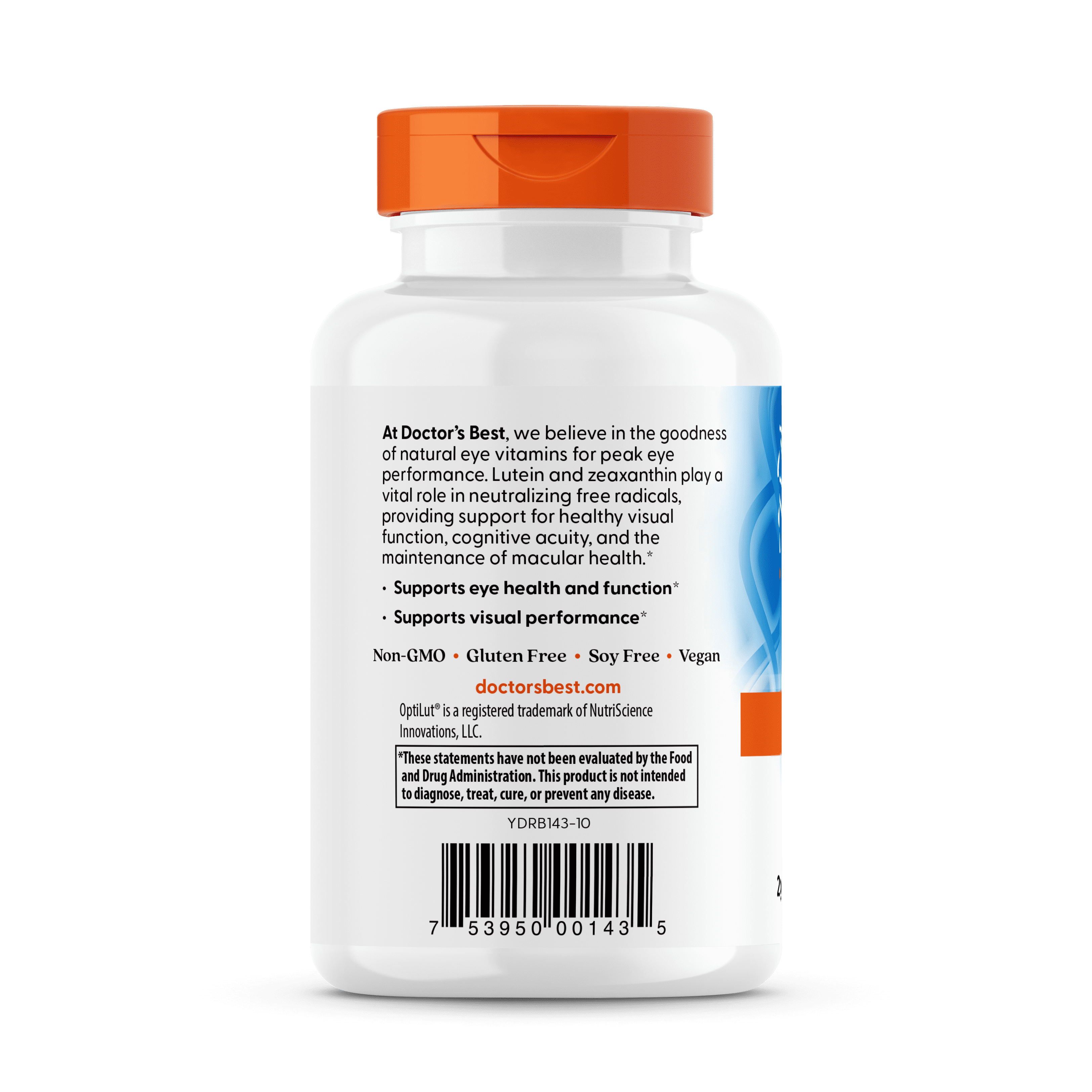 Doctor's Best Lutein with OptiLut, Non-GMO, Vegan, Gluten Free, Soy Free, Eye Health, 20 mg, 120 Veggie Caps