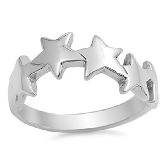 Shooting Star Wave Galaxy Ring .925 Sterling Silver Band Jewelry Female Male Unisex Size 4