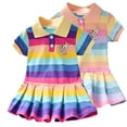 thumbnail image 5 of Gyratedream Summer Toddler Kid Girls Cotton Bunny Rainbow Pincess Dresses Pleat Dress, 5 of 6
