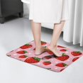 thumbnail image 4 of Red Strawberry Plants Fruit Flower Pink Flannel Non Slip Door Rugs,Washable Door Mats Indoor,Decorative Door Mats,Dirt-Resistant and Absorbent Doormat for Entrance,Bedroom,Kitchen,Bathroom,31.5"x17", 4 of 4