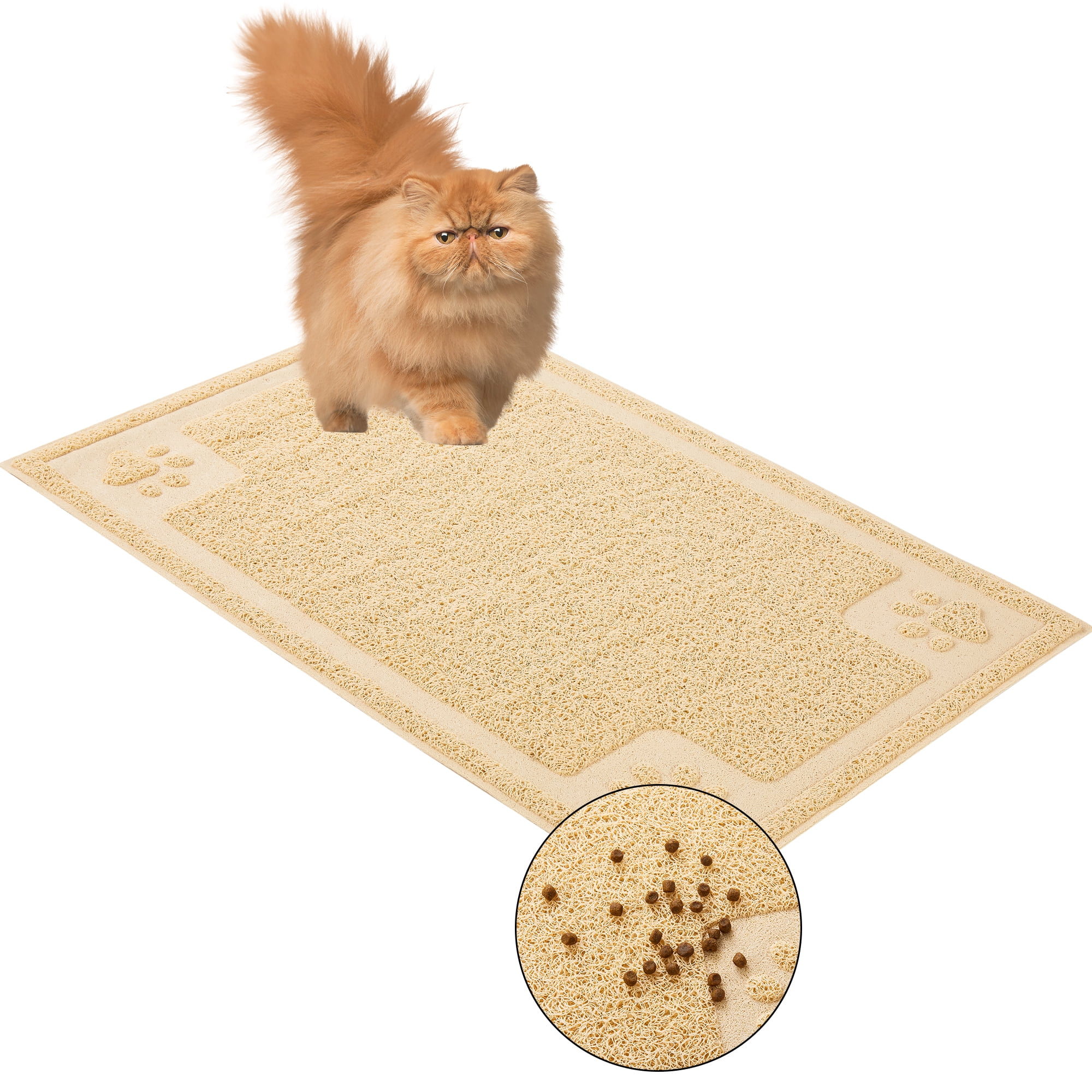 Suhaco Cat Litter Box Mat, NonSlip Waterproof Kitty Litter Mats Easy