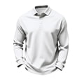 thumbnail image 2 of Hearthz Men Polo Shirts White Quick Dry Mens Shirts Long Sleeve Moisture Wicking Athletic Workout Golf Polos for Men, 2 of 6