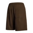 thumbnail image 4 of lcziwo Men Solid Color Shorts Knee Length Elastic Waist Hiking Shorts Big and Tall Beach Fishing Golf Drawstring Dress Shorts with Pockets Coffee L, 4 of 5
