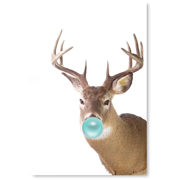 Awkward Styles Animal Chewing Bubble Gum Unframed Print Funny Bubble Print Poster Collection For Home Decor Cute Deer Posters Deer Birthday Party Bubble Gum Housewarming Gifts Ideas Lovely Deer Walmart Com