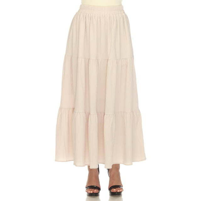 White Mark Jupe Longue Plissée Taille Haute pour Femme