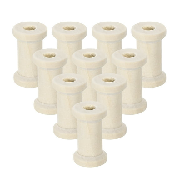 Uxcell 25 Pack Wooden Empty Spool 1-1/16in Unfinished Wooden Spools Empty Thread Spools