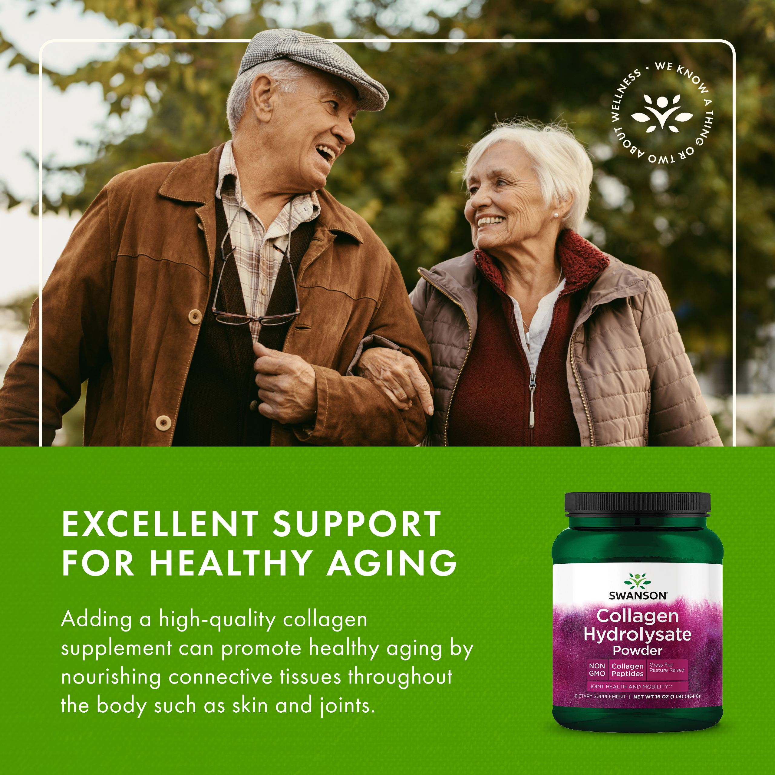 Swanson Collagen Hydrolysate Powder - Collagen Peptides 16 oz Pwdr