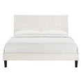 thumbnail image 4 of Modway Yasmine Channel Tufted Velvet Full Platform Bed - White, 4 of 8