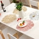 thumbnail image 5 of Juego de 4 manteles individuales elegantes y refinados con forma de flor huecos de PVC, reutilizables, prácticos manteles para mesa para decoración de comedor (oro rosa) brillar Electrónica, 5 of 6