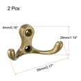 thumbnail image 2 of Ganchos de abrigo de doble gancho montados en la pared de Bargains Únicos, ganchos retro de bronce 30mm x 55mm x 29mm 2Pcs, 2 of 4