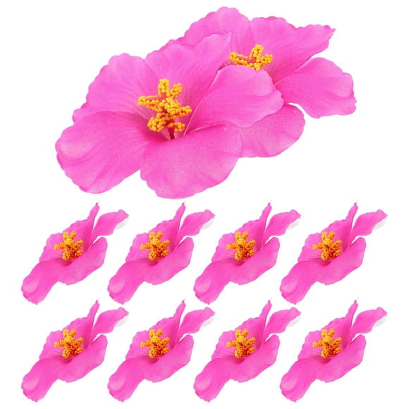 ELAYARD 10pcs Artificial Hibiscus Faux Flowers for Summer Events and Wedding Decor Ideas