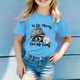 thumbnail image 2 of NINGMENG Hauts et T-Shirts pour Filles Enfants Mignon Raton Laveur Imprimé Animal Col Rond Manches Courtes Hauts Chandail T-Shirts Usage Quotidien, Bleu, 6-7 Ans, 2 of 4