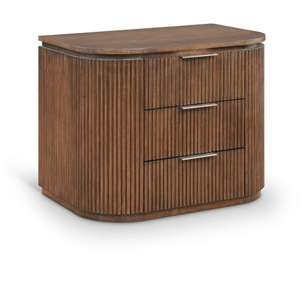 Meridina Furniture Astrid Brown Solid Wood And Oak Veneer Nightstand