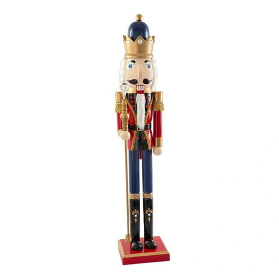 Kurt S. Adler F2330 36 in. Wooden Red & Blue King Nutcracker