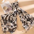 thumbnail image 2 of Previn Women's Fall Scarf Winter Scarves Winter Scarf Thick Lightweight Warm Fringe Family Casual Dinner Black White One Size, 2 of 5