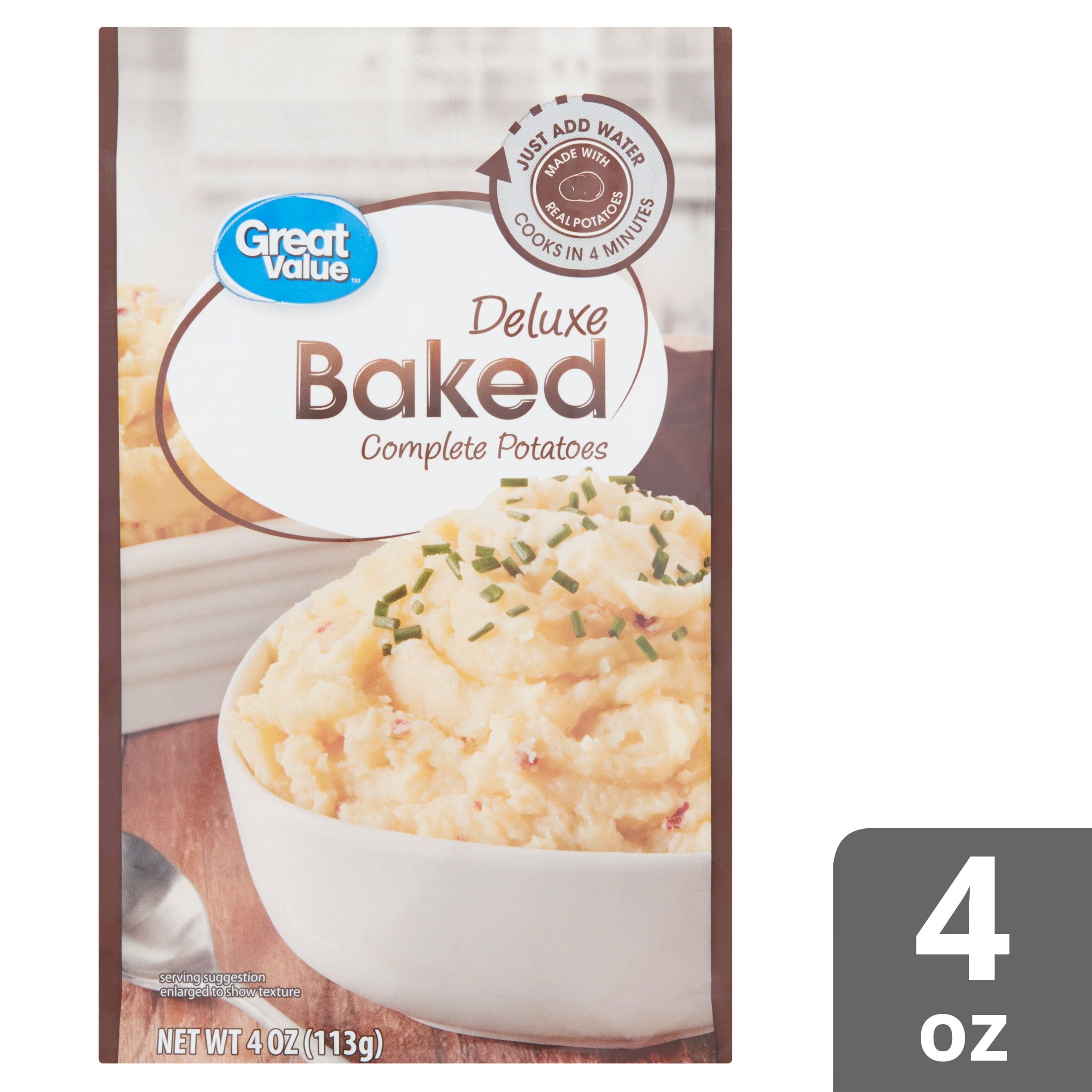 Great Value Deluxe Baked Complete Potatoes, 4 oz