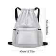 thumbnail image 3 of Dmlowu Waterproof Gym Bag for Men Women, Lightweight Foldable Drawstring Backpack with Multi Compartments, Large Capacity Sports Bag for Football Tennis Swimming, 3 of 6
