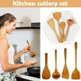 thumbnail image 4 of 4pc Wooden Kitchen Utensil Set - Non-Stick Pan Safe Cooking Tools (Wok Spatula, Frying Spatula, Soup Spoon, Rice Spoon), Heat-Resistant Ergonomic Wooden Utensils for Home Cooking & Serving, 4 of 9