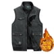 thumbnail image 3 of Chalecos de otoño para hombre, chaqueta táctica de fotógrafo sin mangas, chaleco informal de algodón con múltiples bolsillos, chaleco para hombre, abrigo de talla grande, 3 of 5