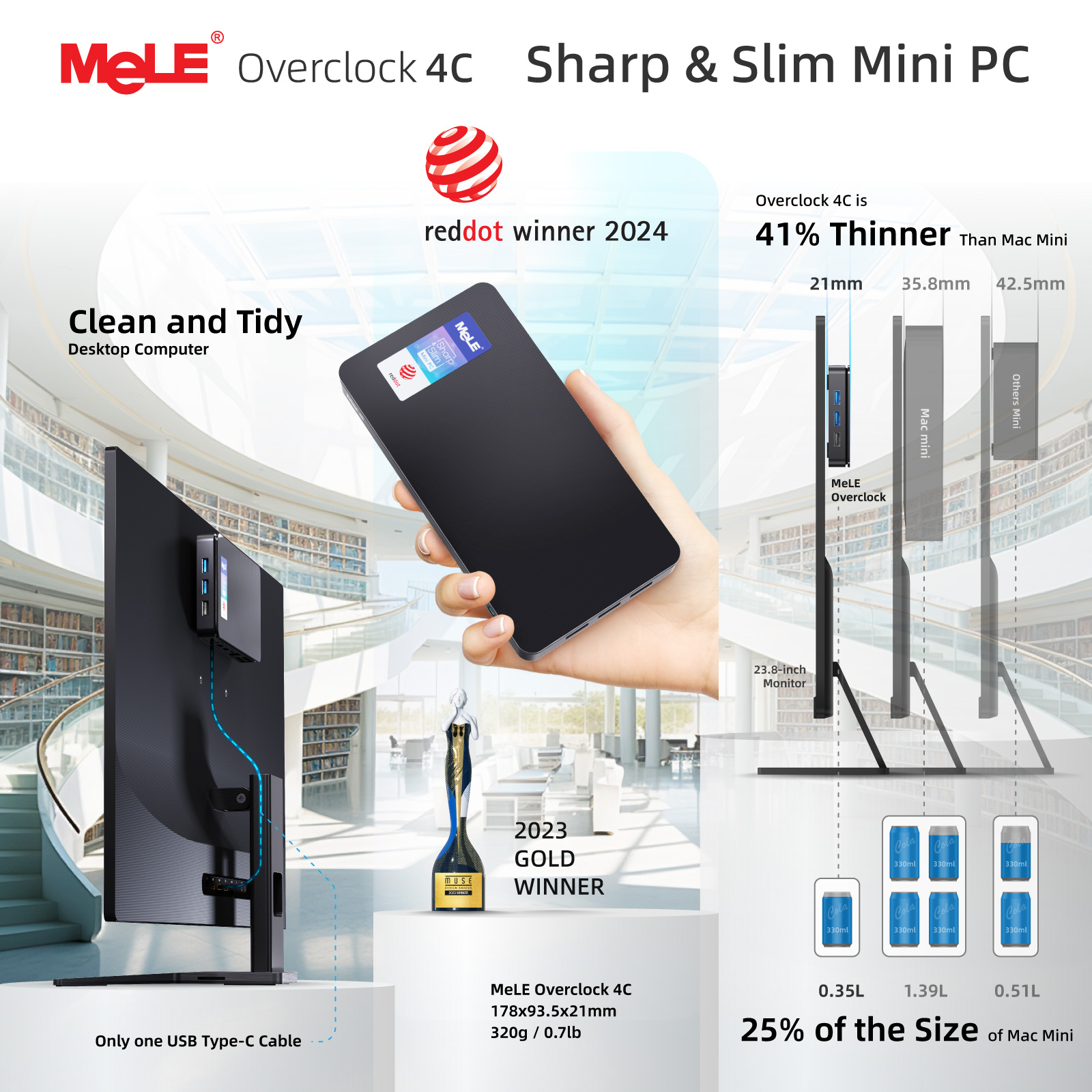 MeLE Slim Mini PC Intel N150 32GB 512GB Overclock4C 4K UHD Mini Desktop Computer (New)