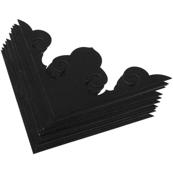 NIAIZEK 12Pcs 3D Acrylic Mirror Wall Corner Decals Black for Home Wall Decoration