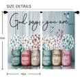 thumbnail image 2 of Teal Farmhouse Floral Curtains, Rustic Flower Window Curtains 42x45 Inch for Bedroom Living Room Decor, Country Wooden Barn Inspirational Window Drapes Treatment Draperies Fabric (2 Panels, 2 of 6