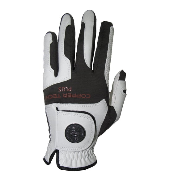 Copper Tech- Copper infused Golf Glove, Women's Left Hand White/Black, One Size Fits Most