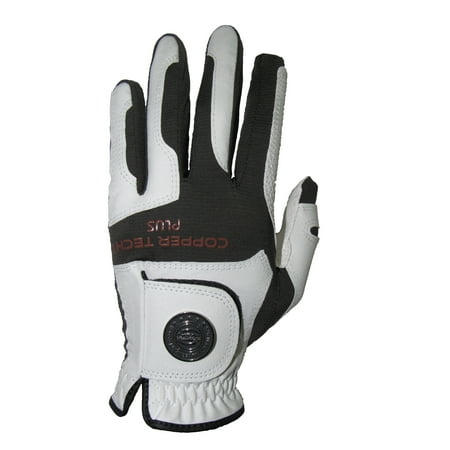 Copper Tech- Copper infused Golf Glove  Women s Left Hand White/Black  One Size Fits Most