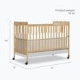thumbnail image 5 of Dream On Me Carson Classic 3-in-1 Portable Crib in Natural, Removable Wheels, Converts from Baby Crib to Toddler Bed, Day Bed and Kids Sofa, Three Adjustable Mattress Height Positions, 5 of 8