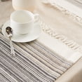 thumbnail image 4 of DII 6-piece Modern Cotton Fringed Stripe Tabletoppers in Black and White, 4 of 6