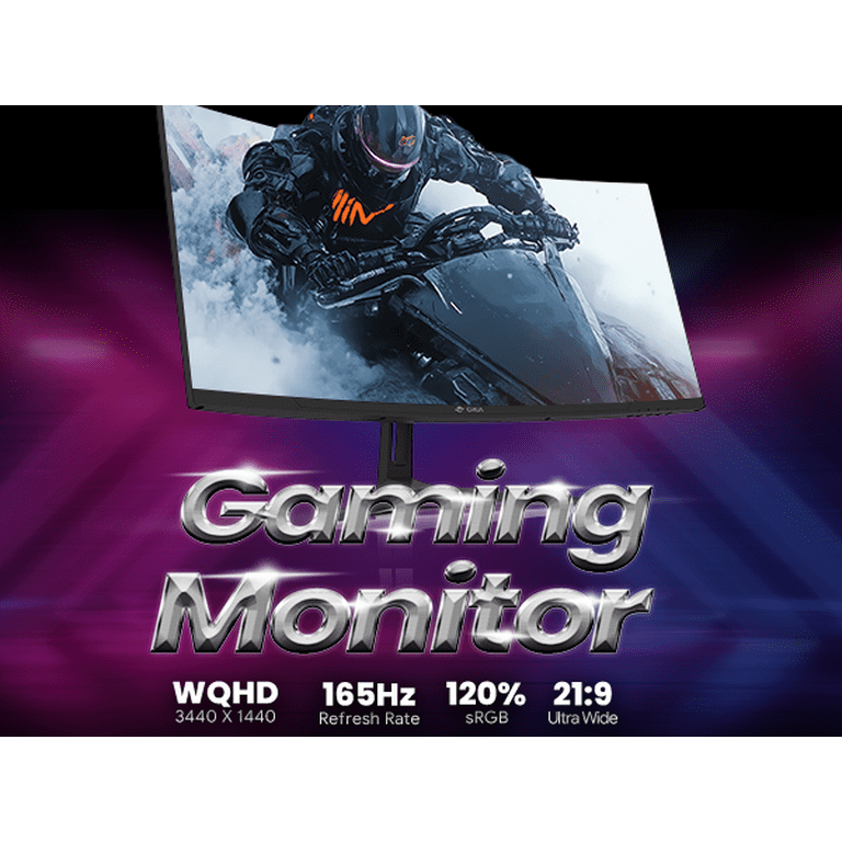 CRUA 34 Inch Ultrawide Curved Gaming Monitor 165Hz WQHD