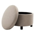 thumbnail image 2 of Wovenbyrd Large Round Storage Ottoman, Lift Off Lid - Brown Polyester, 2 of 5