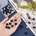 thumbnail image 4 of 50PCS Cloth Shank Buttons Round Shaped Sewing Button Women Suit Woolen Coat Button Male Jacket Button Shirt Trousers Button Fabric Cloth Covered for Overcoat Garment Accessories Black DIY, 4 of 9
