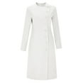 thumbnail image 5 of Elvqul Womens Dresses Long Sleeve Crewneck Dresses for Women Plus Size Solid Pullover Long Dresses White Elegant, 5 of 7