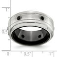 thumbnail image 2 of 10.00mm Black Titanium and 925 Sterling Silver Bezel Brushed And Polished Spinel Ring Size 12 Ring for Women, 2 of 2