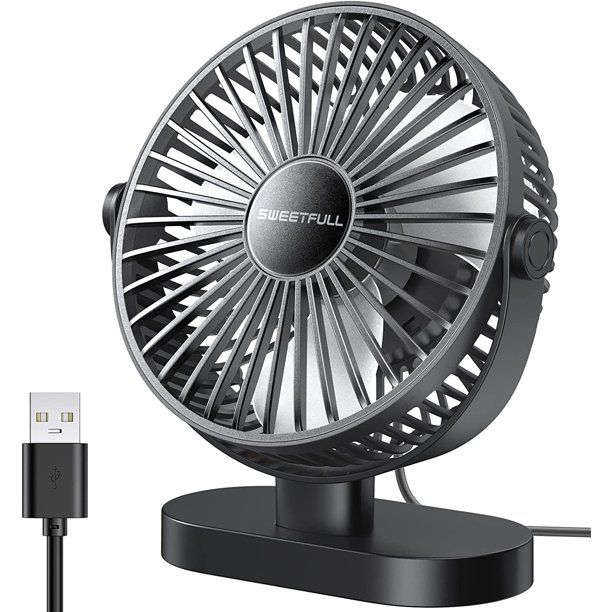 USB Desk Fans 360°Adjustable Upgraded for Home Office Car Outdoor Travel Desktop Fan Mini