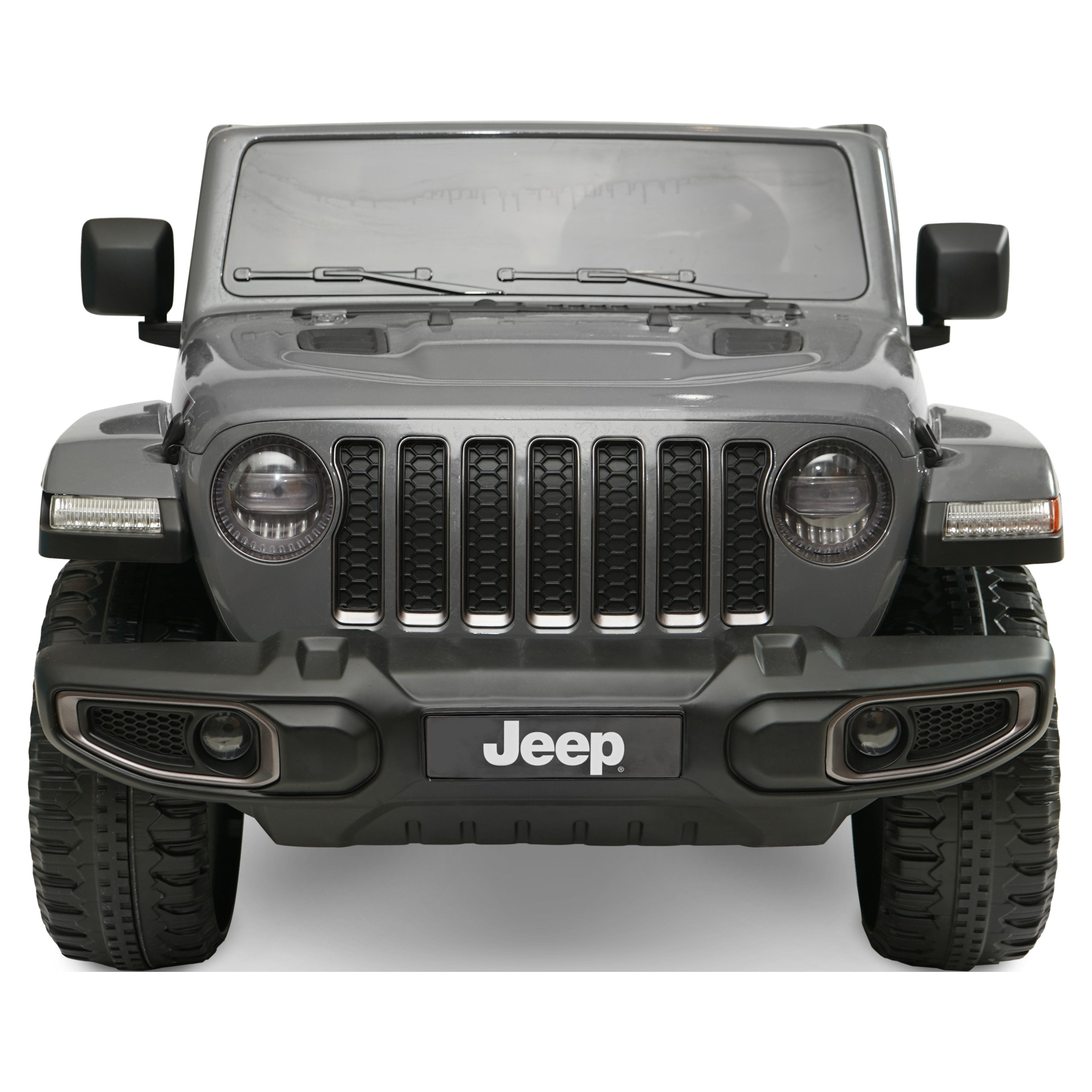 Jeep Gladiator Rubicon 12V Battery Powered Ride on, 2 Seater, Children Ages 3-5, Max Spped 5 MPH, Gray