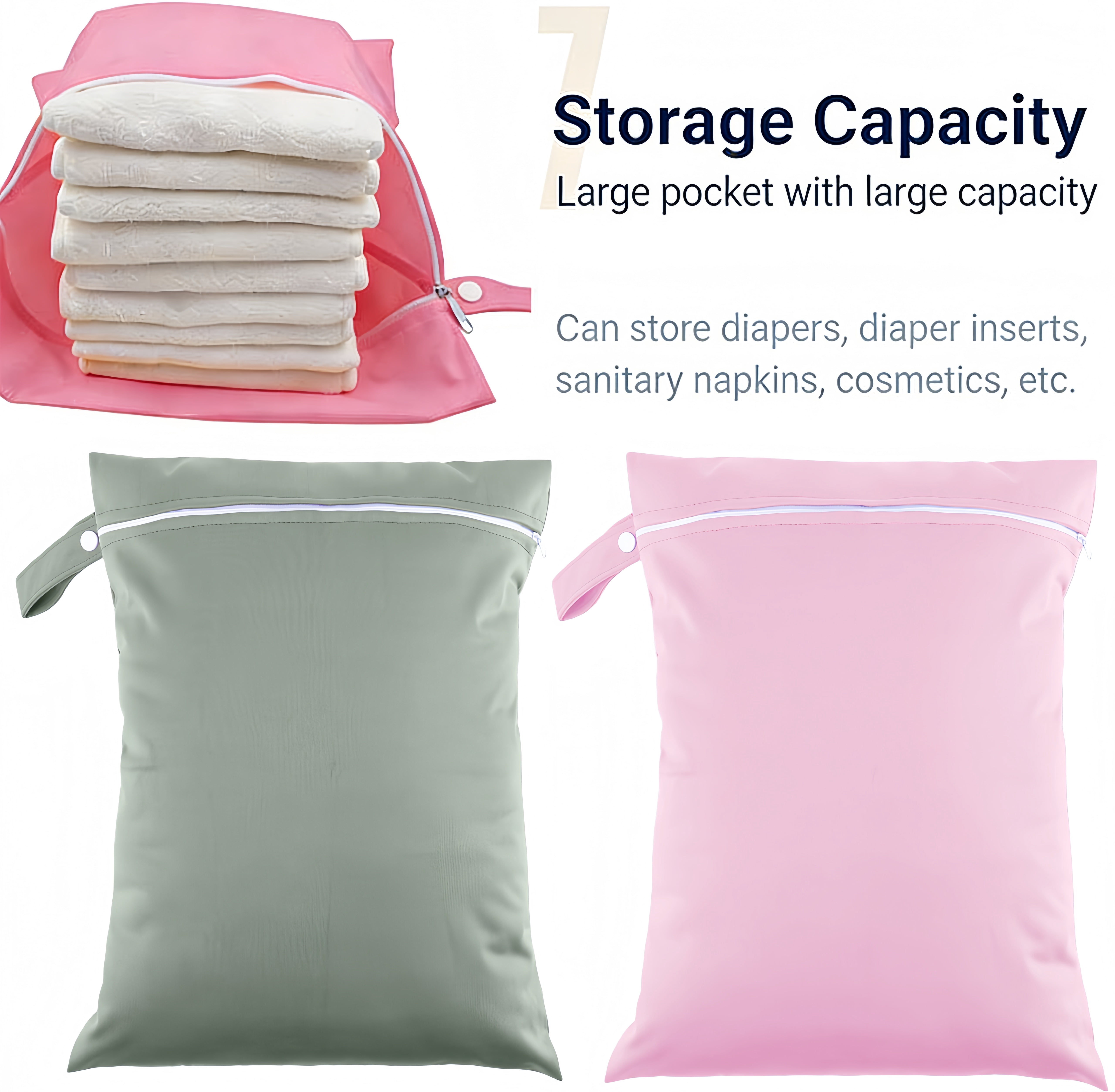 4-Pack Zippered Wet Dry Bags, Bexikou Waterproof Travel Organizer for Diapers, Swimwear, Gym, Beach