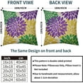 thumbnail image 4 of Purple Green Yellow Pillow Covers 20x20 Set of 2 Mardi Gras Dahlia Flower Outdoor Decorative Throw Pillows Farmhouse Pillowcases Linen Cushion Case Decor for Home Sofa Couch Bed, 4 of 6