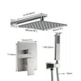 thumbnail image 3 of Shower Faucet Set Brushed Nickel 16" Rainfall Shower Head Combo Valve Kit System, 3 of 15