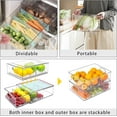 4 pack Stackable Fridge Drawers PullOut Bins Divided Produce Saver