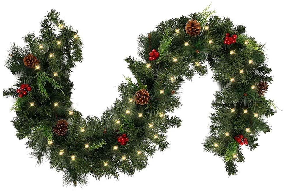 RELAX 1.8M PreLit Christmas Garland Decoration with 30Led Lights