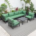 thumbnail image 3 of HomeStock Rustic Refinement 7-Piece Aluminum Patio Conversation Set With Coffee Table And Cushions, 3 of 5
