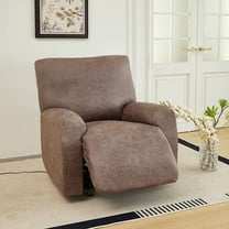 XmhyTop-A Light Brown Non-Slip Sofa Cover, Leather-Like Chair Cover, Pet Proof Recliner Slipcover, Non-Pilling & Washable, 1 Piece，1-Seater