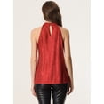 thumbnail image 3 of Sparkle sin mangas halter top para mujer fiesta club cóctel chaleco camisa tanque camisola top Rojo XS, 3 of 6